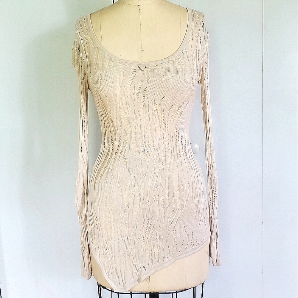 Distressed long sleeve knit